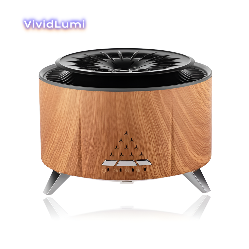 VividLumi Jellyfish Mist Humidifier & Diffuser – 350ml Volcano Light Aromatherapy